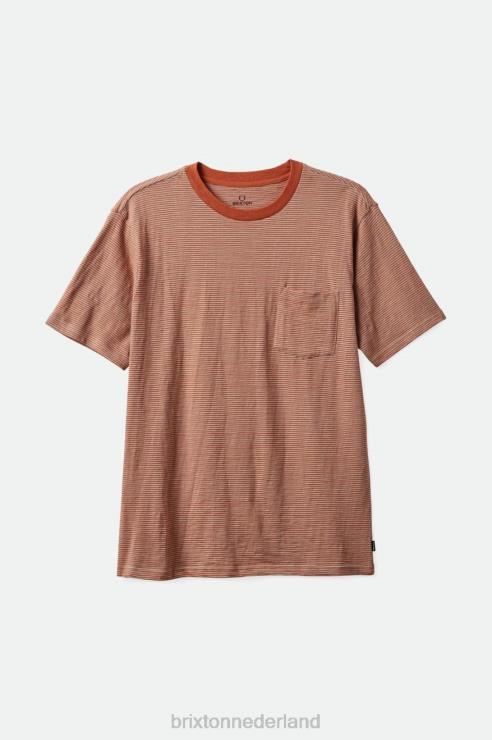 kleding oranje paradijs/mineraalgrijs Brixton 0ZD0J71 Heren gevest slub s/s pocket tee