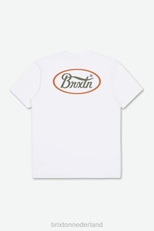 kleding overschot wit/olijf Brixton 0ZD0J47 Heren parsons RVS maat T-shirt