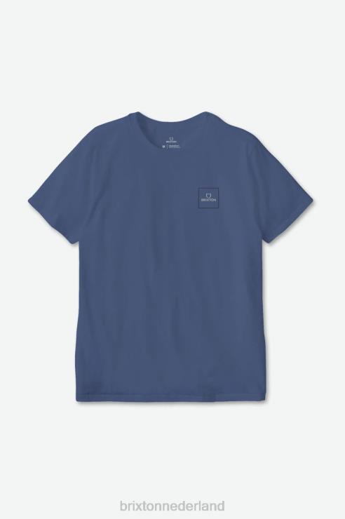 kleding pacific blauw/mineraalgrijs/zwart Brixton 0ZD0J73 Heren alpha block s/s op maat gemaakt T-shirt