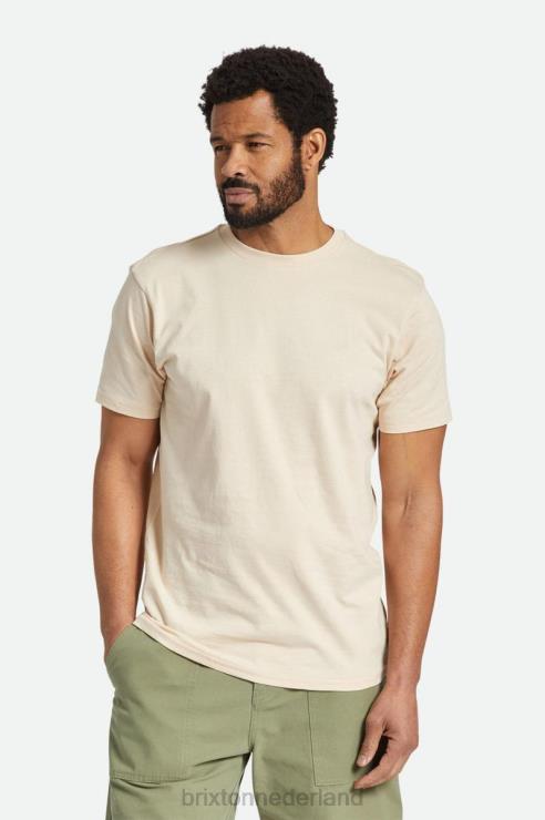 kleding rook grijs Brixton 0ZD0J50 Heren premium katoenen s/s getailleerd T-shirt