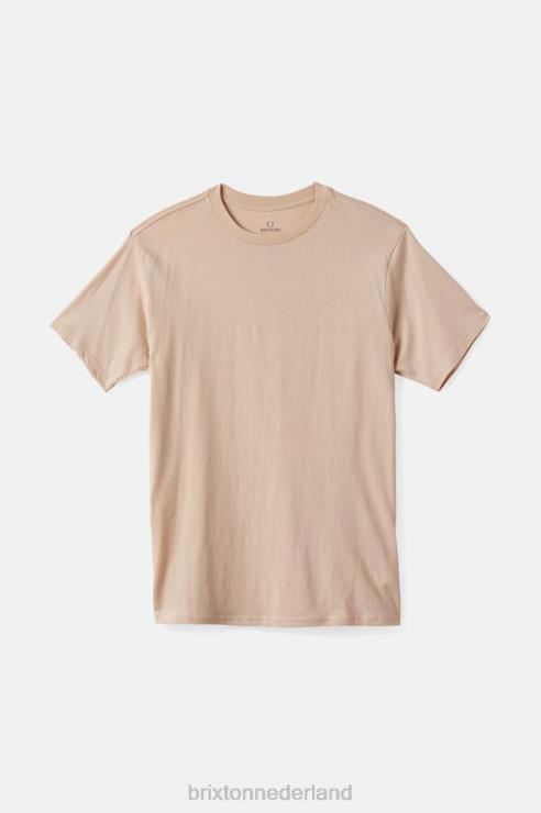 kleding rook grijs Brixton 0ZD0J50 Heren premium katoenen s/s getailleerd T-shirt