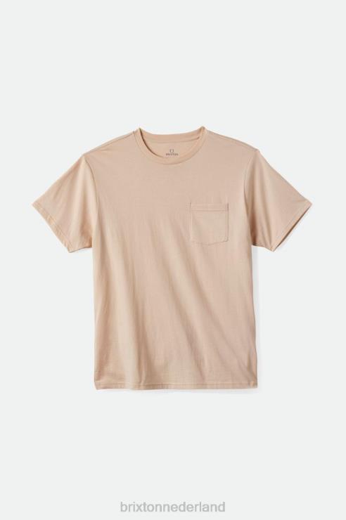 kleding rook grijs Brixton 0ZD0J65 Heren premium katoenen s/s pocket tee
