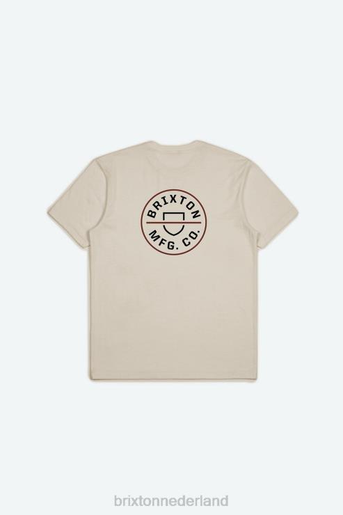kleding room Brixton 0ZD0J113 Heren crest ii RVS standaard T-stuk