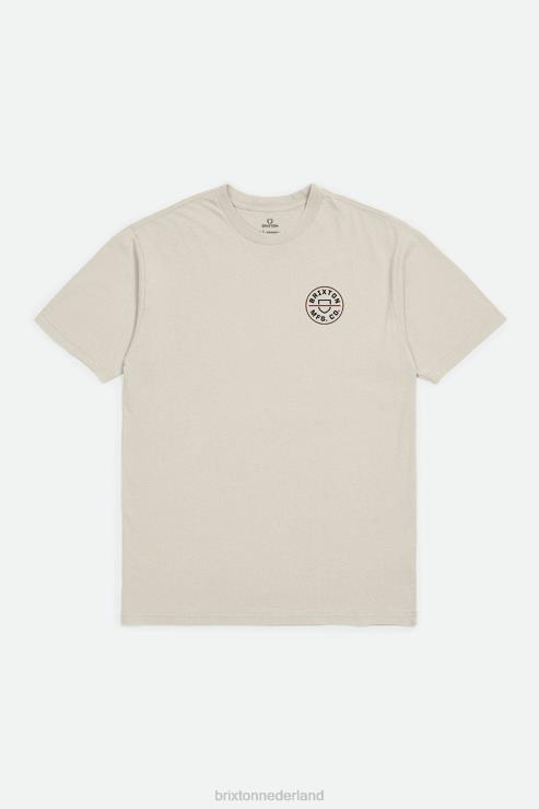 kleding room Brixton 0ZD0J113 Heren crest ii RVS standaard T-stuk