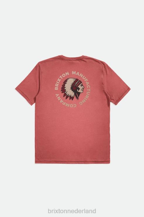 kleding stoffige cederhouten kledingverf Brixton 0ZD0J79 Heren rivaliserende stempel s/s standaard tee