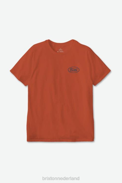 kleding verbrand rood/gewassen marine Brixton 0ZD0J44 Heren parsons RVS maat T-shirt