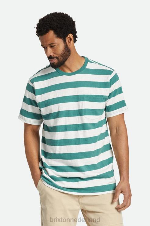 kleding vuren/gebroken wit Brixton 0ZD0J69 Heren gevest slub s/s pocket tee