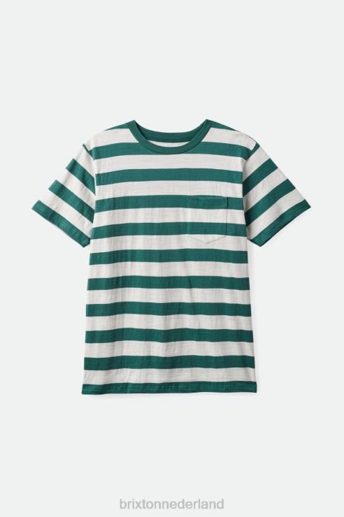 kleding vuren/gebroken wit Brixton 0ZD0J69 Heren gevest slub s/s pocket tee