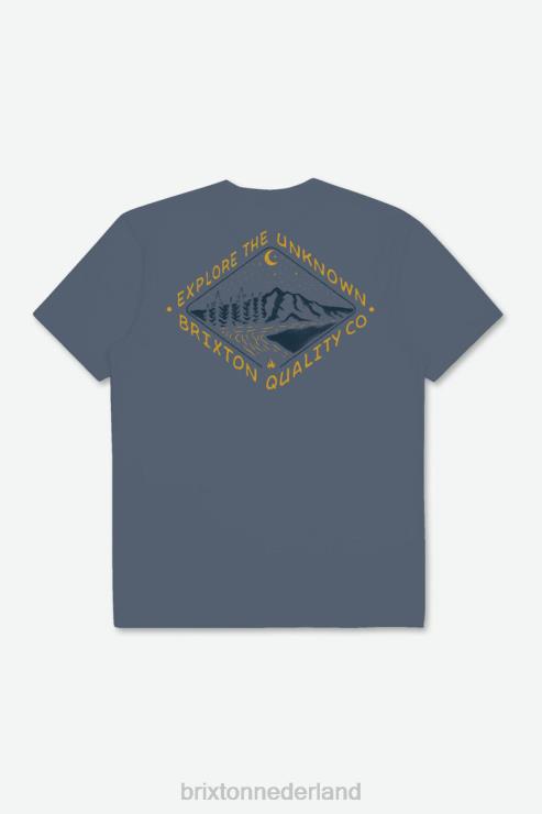 kleding vuursteen blauw Brixton 0ZD0J114 Heren Apalachin RVS standaard T-shirt