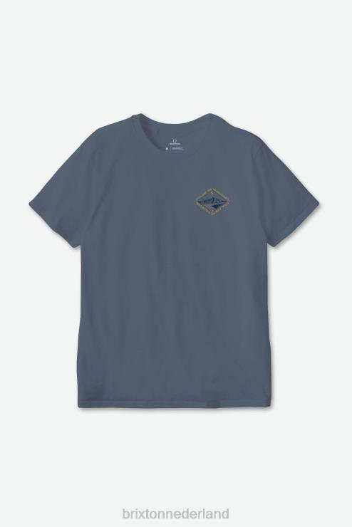 kleding vuursteen blauw Brixton 0ZD0J114 Heren Apalachin RVS standaard T-shirt