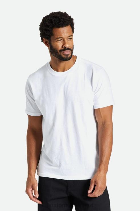 kleding wit Brixton 0ZD0J52 Heren premium katoenen s/s getailleerd T-shirt