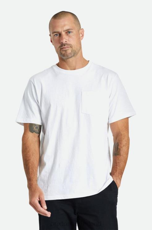 kleding wit Brixton 0ZD0J67 Heren premium katoenen s/s pocket tee
