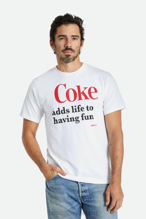 kleding wit Brixton 0ZD0J74 Heren coca-cola plezier s/s op maat gemaakt t-shirt