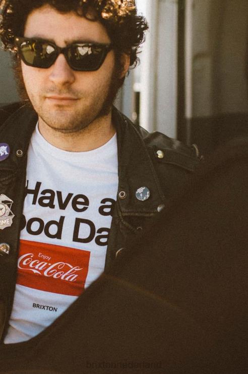 kleding wit Brixton 0ZD0J76 Heren coca-cola good day s/s maat T-shirt