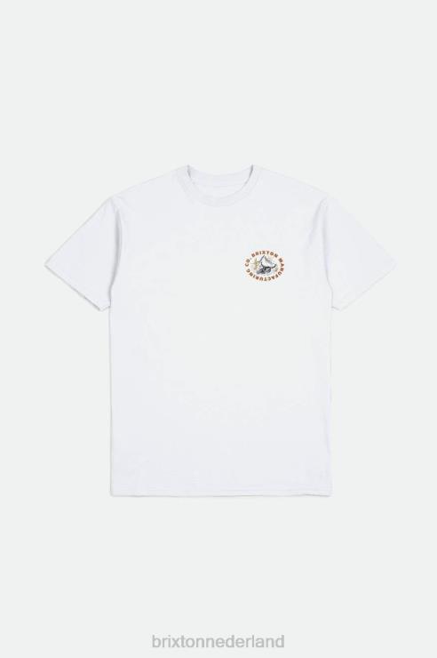 kleding wit/gebrand rood Brixton 0ZD0J43 Heren croslin RVS standaard T-shirt