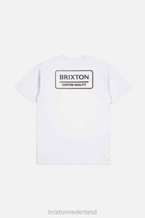 kleding wit/zwart/bizon Brixton 0ZD0J116 Heren palmer correct s/s standaard T-stuk