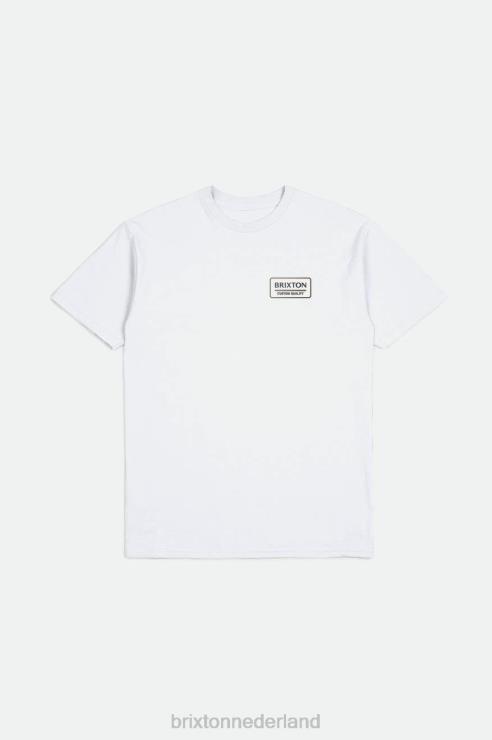 kleding wit/zwart/bizon Brixton 0ZD0J116 Heren palmer correct s/s standaard T-stuk
