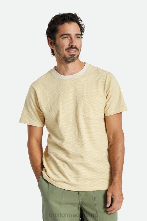 kleding witkop/stro Brixton 0ZD0J72 Heren gevest slub s/s pocket tee