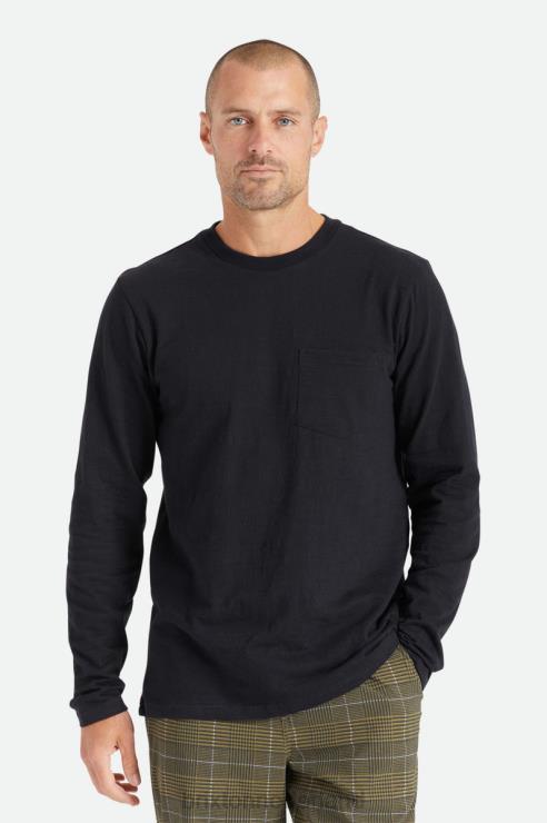 kleding zwart Brixton 0ZD0J101 Heren basic slub l/s pocket tee