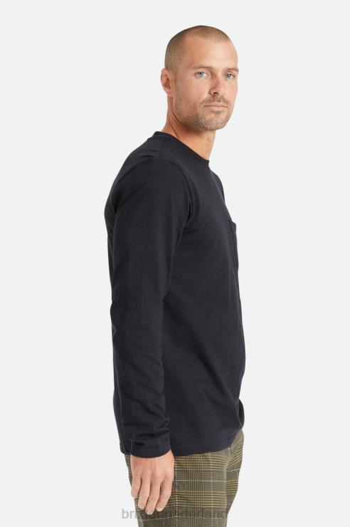 kleding zwart Brixton 0ZD0J101 Heren basic slub l/s pocket tee
