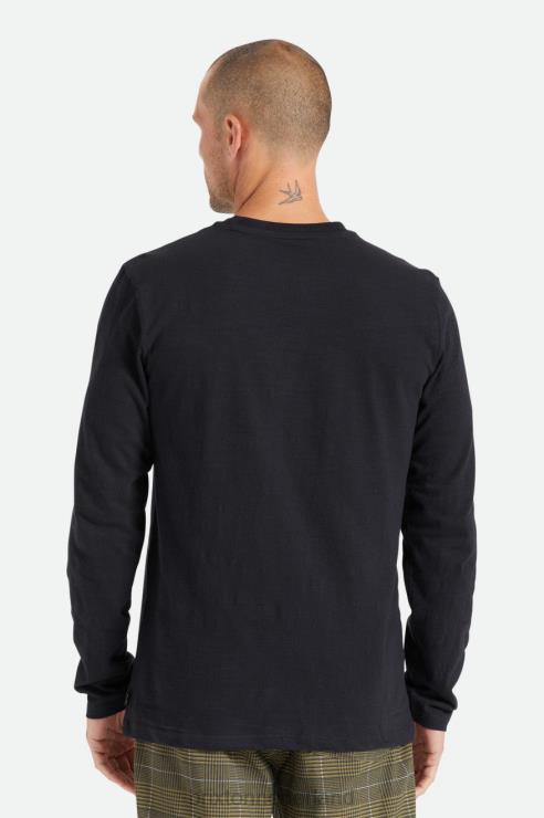 kleding zwart Brixton 0ZD0J101 Heren basic slub l/s pocket tee