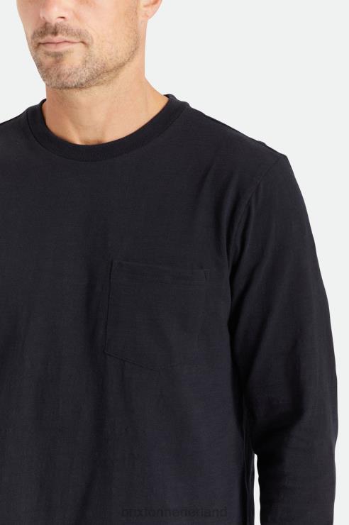 kleding zwart Brixton 0ZD0J101 Heren basic slub l/s pocket tee