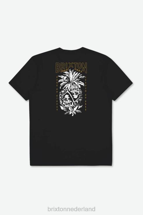 kleding zwart Brixton 0ZD0J107 Heren dargan s/s standaard T-shirt