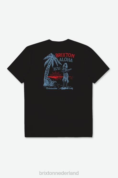 kleding zwart Brixton 0ZD0J117 Heren good time s/s op maat gemaakt T-shirt