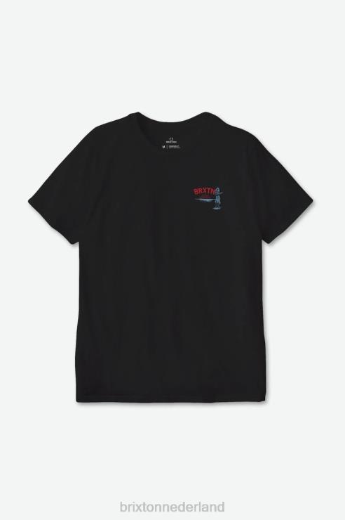 kleding zwart Brixton 0ZD0J117 Heren good time s/s op maat gemaakt T-shirt