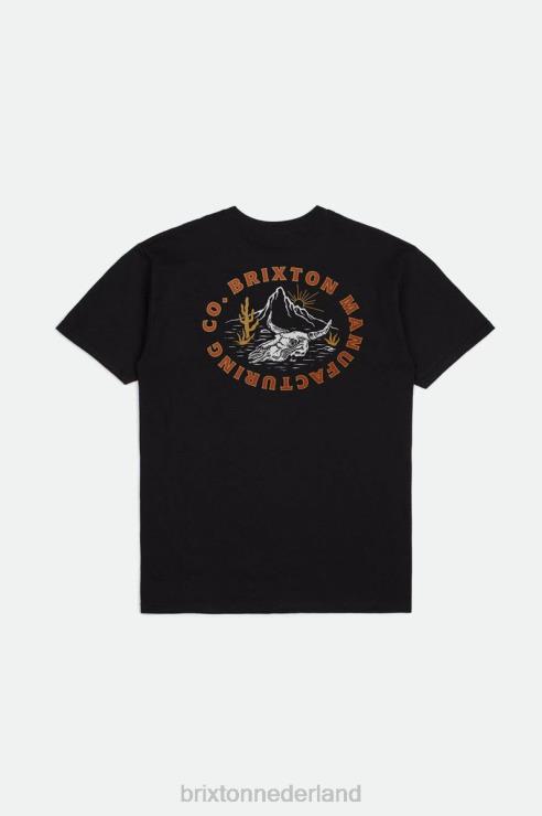 kleding zwart Brixton 0ZD0J41 Heren croslin RVS standaard T-shirt
