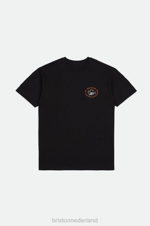 kleding zwart Brixton 0ZD0J41 Heren croslin RVS standaard T-shirt
