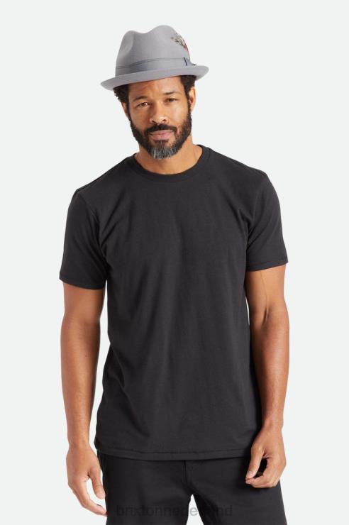 kleding zwart Brixton 0ZD0J51 Heren premium katoenen s/s getailleerd T-shirt