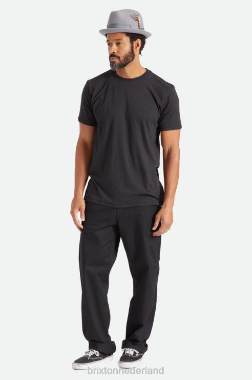 kleding zwart Brixton 0ZD0J51 Heren premium katoenen s/s getailleerd T-shirt