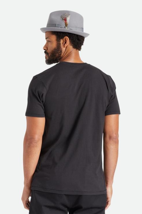 kleding zwart Brixton 0ZD0J51 Heren premium katoenen s/s getailleerd T-shirt