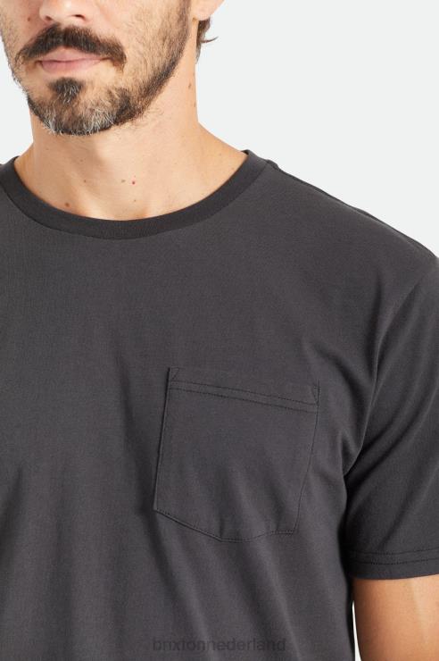 kleding zwart Brixton 0ZD0J66 Heren premium katoenen s/s pocket tee