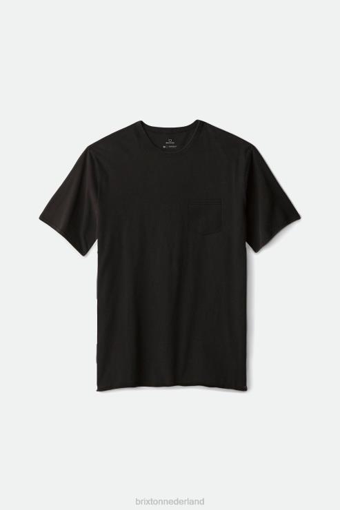 kleding zwart Brixton 0ZD0J66 Heren premium katoenen s/s pocket tee
