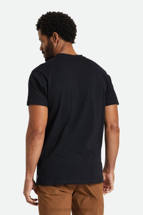 kleding zwart Brixton 0ZD0J93 Heren basic slub s/s henley tee