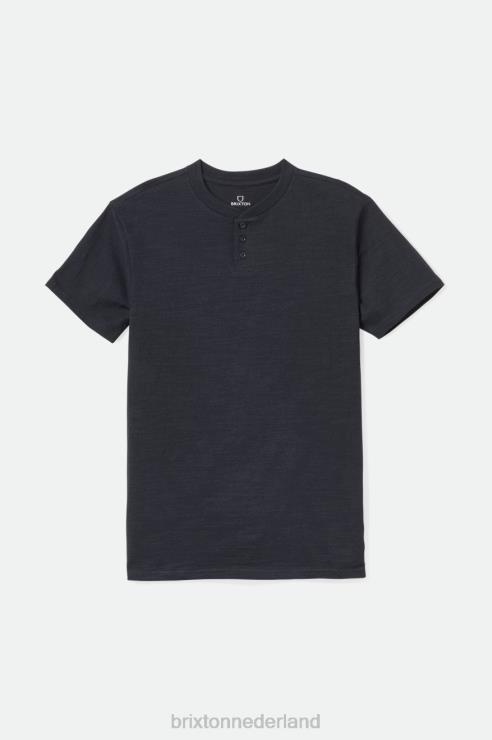 kleding zwart Brixton 0ZD0J93 Heren basic slub s/s henley tee