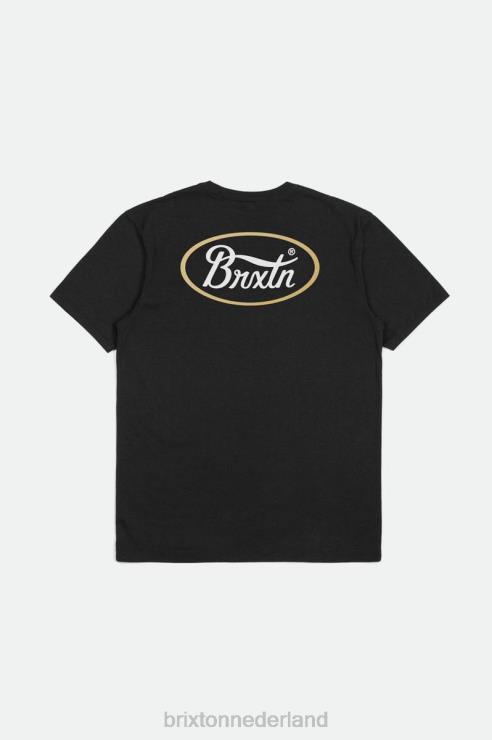 kleding zwart/gebroken wit/stro Brixton 0ZD0J45 Heren parsons RVS maat T-shirt