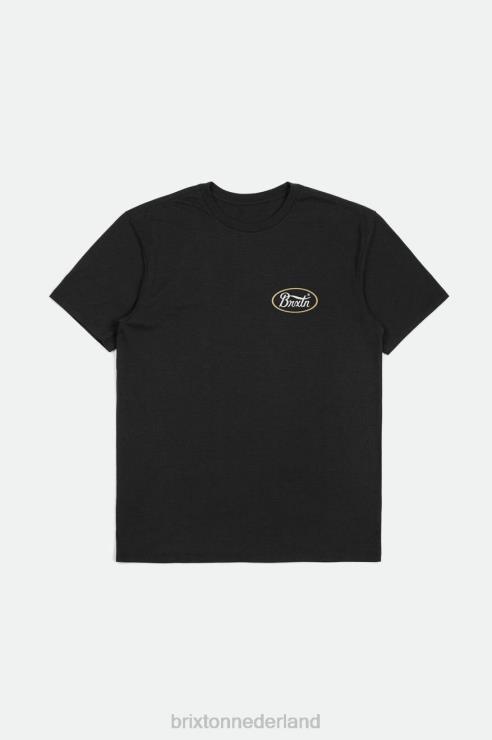 kleding zwart/gebroken wit/stro Brixton 0ZD0J45 Heren parsons RVS maat T-shirt