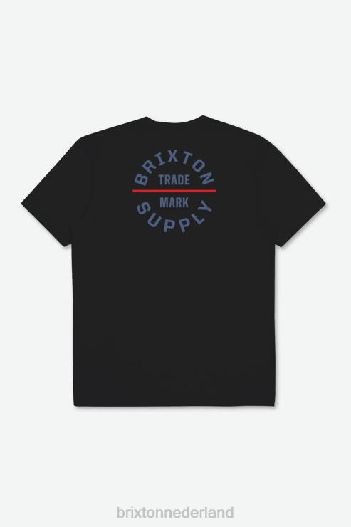 kleding zwart/pacifisch blauw Brixton 0ZD0J33 Heren eed versus s/s standaard tee