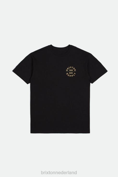 kleding zwart/stro/olijf overschot Brixton 0ZD0J29 Heren eed versus s/s standaard tee