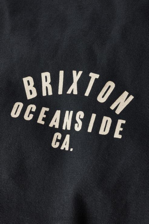 kleding zwart/witte kledingverf Brixton 0ZD0J109 Heren woodburn oceanside s/s standaard T-shirt