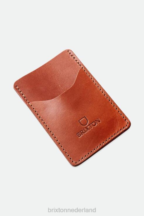 accessoires bruin Brixton x Artifact 0ZD0J371 uniseks lederen kaarthouder portemonnee