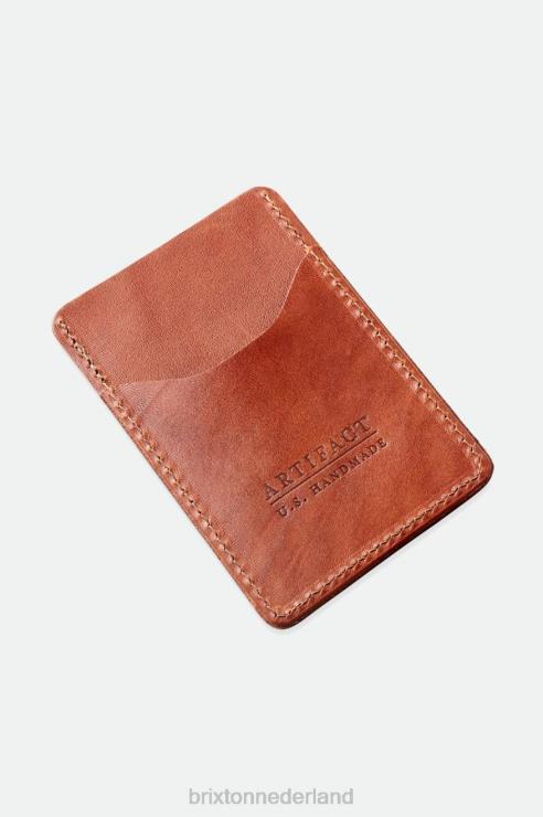 accessoires bruin Brixton x Artifact 0ZD0J371 uniseks lederen kaarthouder portemonnee