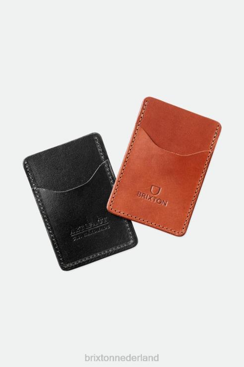 accessoires bruin Brixton x Artifact 0ZD0J371 uniseks lederen kaarthouder portemonnee