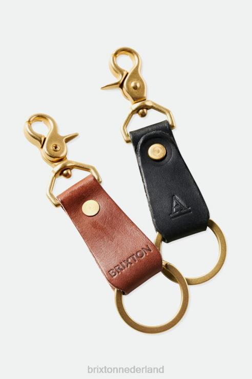 accessoires bruin Brixton x Artifact 0ZD0J375 uniseks lederen sleutelclip