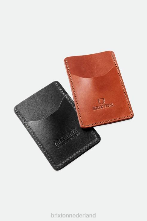 accessoires zwart Brixton x Artifact 0ZD0J370 uniseks lederen kaarthouder portemonnee