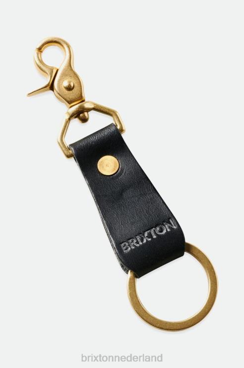 accessoires zwart Brixton x Artifact 0ZD0J374 uniseks lederen sleutelclip