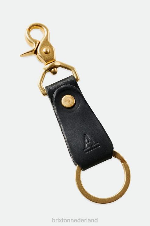 accessoires zwart Brixton x Artifact 0ZD0J374 uniseks lederen sleutelclip